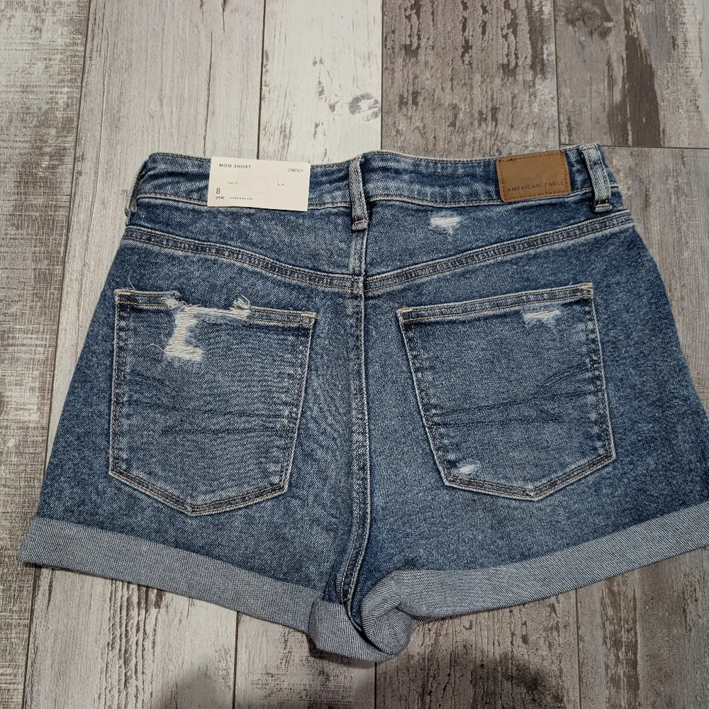 American Eagle Outfitters Blue Ripped‎ Jean Shorts